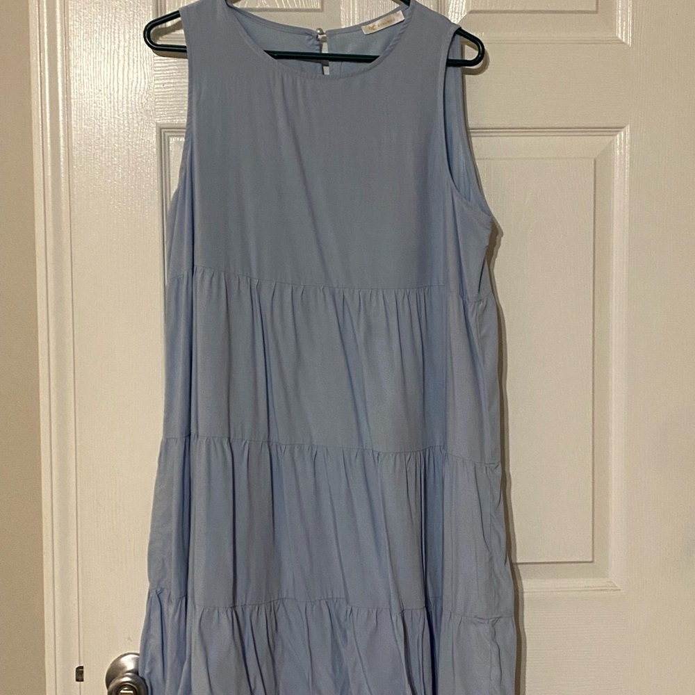 Elegant Blue Sleeveless Dress